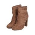 thumbnail image 5 of New Women Wild Diva Amaya-09 Faux Suede Wraparound Chunky Heel Bootie, 5 of 5