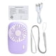 thumbnail image 1 of Mini ventilador de sobremesa, recargable por USB, portátil, ventilador de refrigeración de plástico eléctrico con cordón para el cuello, morado Vogacara HA6345-05B, 1 of 6