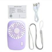 Xingzhi Desktop Mini Fan USB Rechargeable Portable Electric Plastic Cooling Fan with Neck Lanyard, Purple