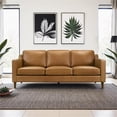 thumbnail image 4 of Madison Mid Century Modern Furniture Genuine Leather Couches in Cognac Tan, 4 of 6