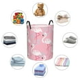 thumbnail image 6 of Fotbe Pink Flamingo Laundry Basket with Handles, Waterproof Large Laundry Hamper, Wash Bag for Corner Dorm, Rolling Laundry Basket with Handles-Small, 6 of 8