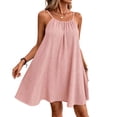 thumbnail image 2 of Asgosdo Women Summer Dresses Cotton Sleeveless Pleated Open Back Drawstring Loose Fit Casual Midi Dress, 2 of 5