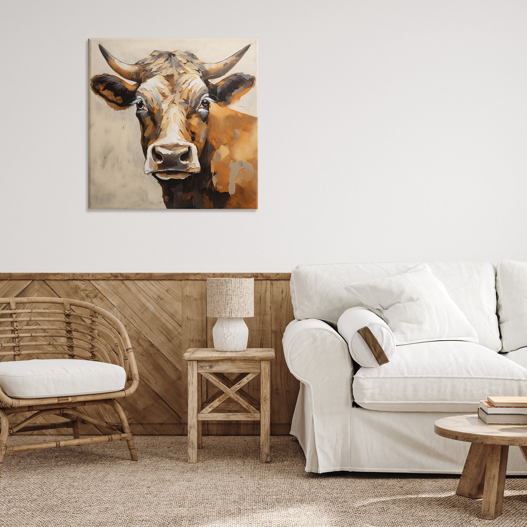 Stupell Industries Beautiful Brown Bovine Canvas Wall Art, design by Creative Studio