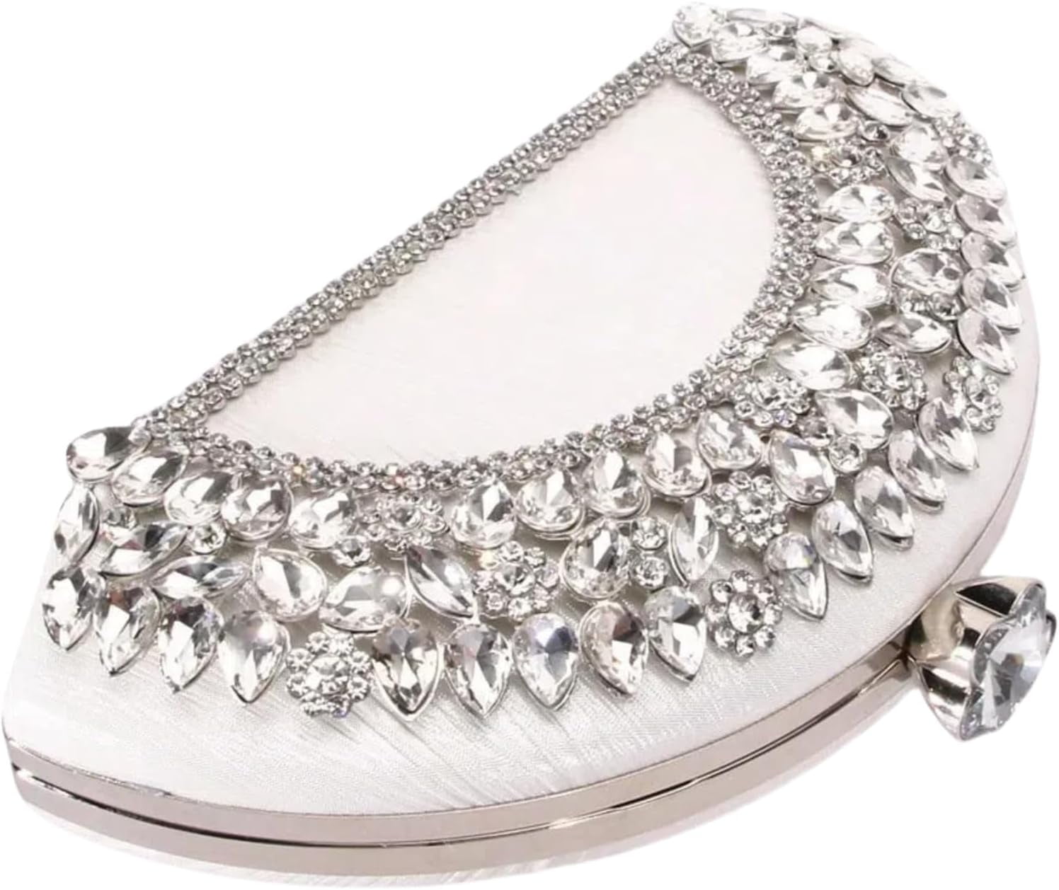Rhinestone Clutch Evening Purses for Women Fan-shaped Crystal Diamond Wedding Handbag Crossbody Bag for dance Prom Party