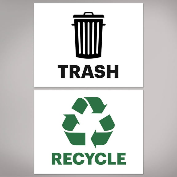 Avery Recycle and Trash Stickers, 8-1/2" x 11", Green and Black, 4 Total