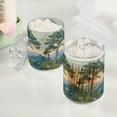 thumbnail image 2 of Yayeee 4 Pack Qtip Holder Bathroom Cotton Swab Canister with Lid Clear Dispenser Set, Beige Mountain, 2 of 6