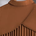 thumbnail image 4 of LEKWK Girls Formal 2 Piece Outfit Lapel Long Sleeve Button Down Pleated Top and Elastic Waist Straight Leg Pants Casual Matching Suit For Stage Performance, 4 of 9
