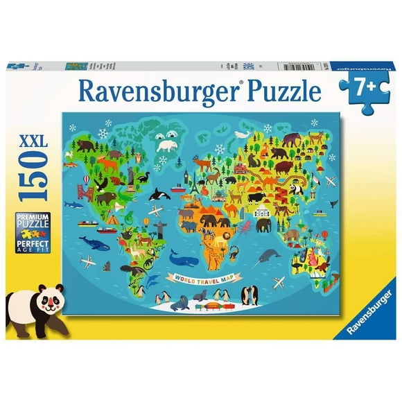 Rompecabezas Ravensburger Mapa Mundial de Animales XXL 150 Piezas