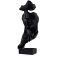 thumbnail image 1 of Creative Abstract Men Figurine Sculptures, Keep Silence Statue, Thinker Statue, Office Home Decor (Black), 1 of 5
