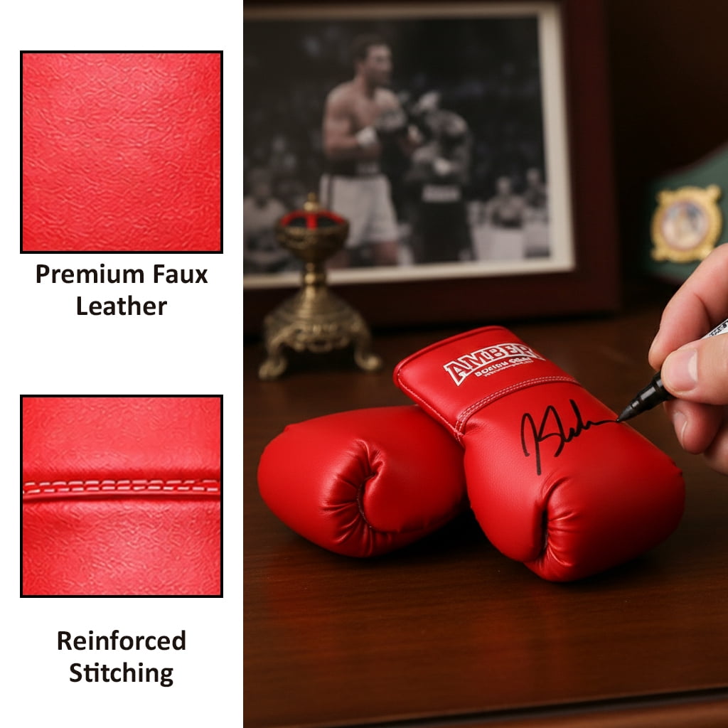Boxing Gloves – Full-Size Replica Style for Signatures, Gifts, or Sports Decor – Red