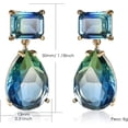 thumbnail image 2 of Pendientes de Mujer Aretes de Mujer con Cristal Color Azul Verdoso, Pendientes Colgante de Gota de Agua Elegantes y Nobles, Joyería Regalo Ideal para Mujer, 2 of 4