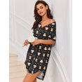 thumbnail image 2 of Ekouaer Women V-Neck Sleep Dress Short Sleeve Nightshirt with Split Hem Comfortable Nightgown, 2 of 5