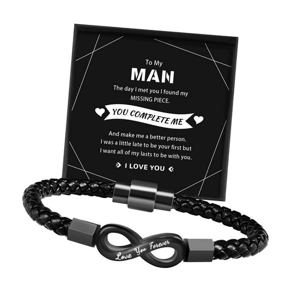 To My Man Bracelet, Gifts for Husband Boys Men Inspirational Bracelet for Birthday Confirmation Boyfriend Gifts