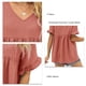 thumbnail image 5 of Camisetas de manga corta con volantes y cuello en V Ormromra Top para mujer 100% poliéster S M L XL XXL, 5 of 6