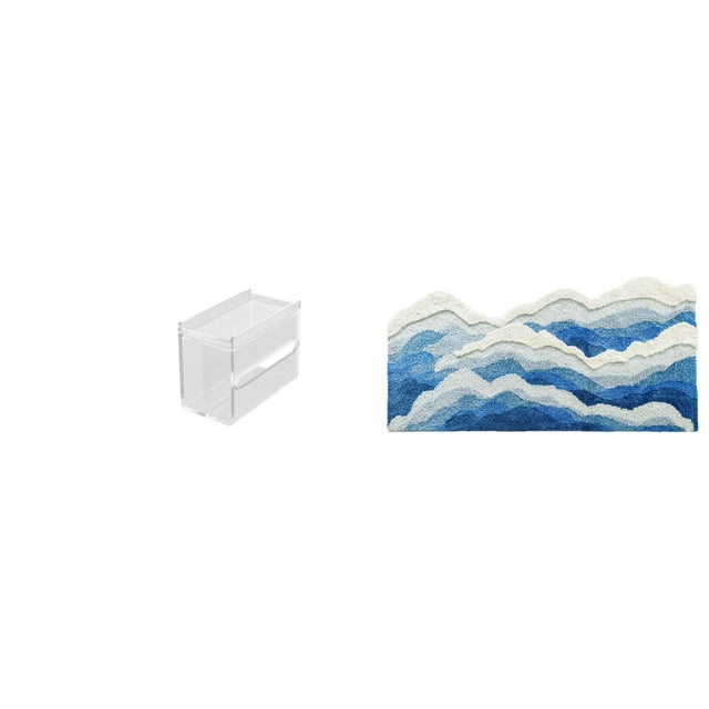 Siruishop Acrylic Toilet Paper Storage Box Modern Paper Towel Dispenser Wall Mounted Toilet Tissue Paper Holder Area Rug Bath Mat for Home Decor Gift Non Slip Carpet Nursery Rug Ocean Rug for