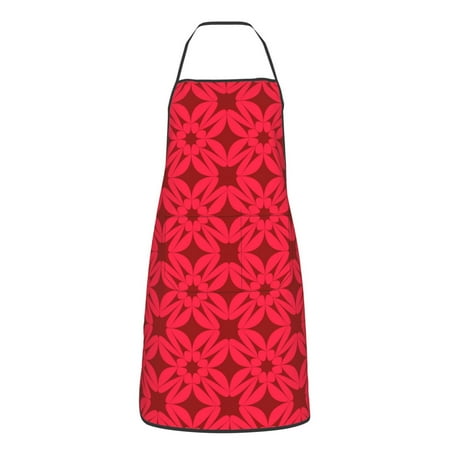 

ZNDUO Red Star Geometry Pattern Apron Adjustable Bib Soft Chef Aprons