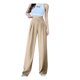 thumbnail image 1 of ICHUANYI Clearance Women's Spring And Color Versatile Straight Tube High Waisted Commuting Suit Pants Wide Leg Pants(Khaki, M) ICHUANYI WER2023081114550, 1 of 2