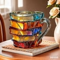 thumbnail image 5 of 12oz Borosilicate Glass Stacked Book Shaped Coffee Mug, Dishwasher Safe Novelty Gift for Book Lovers, 5 of 5