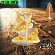 1pc 2d flat Rotating acrylic tabletop piece featuring a delicate lemon tart ballerina and her vibrant gummy butterfly ideal for festive celebrations home displays or gifting occasions