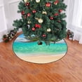 thumbnail image 2 of FMSHPON Tropical Beach Ocean Wave Xmas Christmas Tree Skirt Stand Mat for Holiday Party Decoration Indoor Outdoor 36 inches, 2 of 3