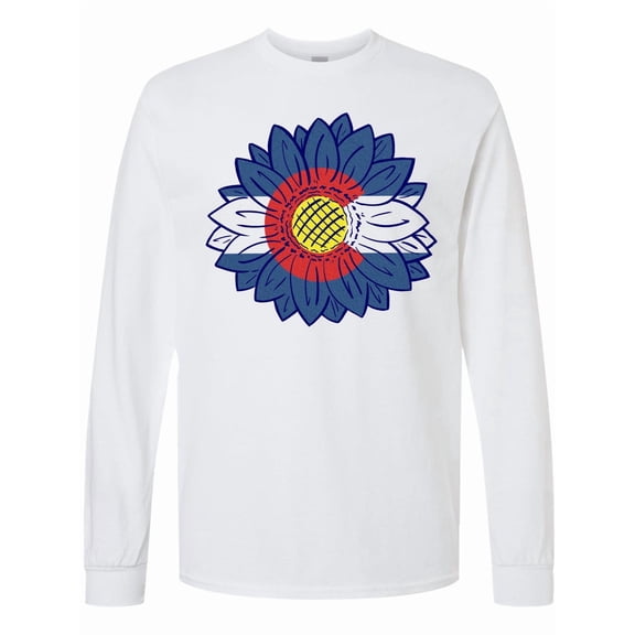Inktastic Colorado Flag Sunflower Long Sleeve T-Shirt