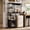Black, variant on Industrial Freestanding Kitchen Shelf with Refrigerator Compartment, Rustic Brown Bakers Rack with Power Outlet, Microwave Stand for Pantry and Living Room (33.9"x19.7"x58.1")