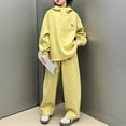 thumbnail image 4 of Gubotare Girls Pant Set Fall Teen Girls Sweatsuit Fall Hoodie And Sweatpants Set Back to School Clothes Fall Outfits Cozy And Fashion Size 7-8 (Yellow,7-8 Years), 4 of 7