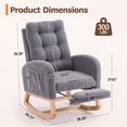 thumbnail image 5 of UHOMEPRO Upgraded Rocking Chair for Nursery, Modern Teddy Glider Rocker Chair with Footrest, High Backrest, Solid Wood Frame, Gray, 5 of 8