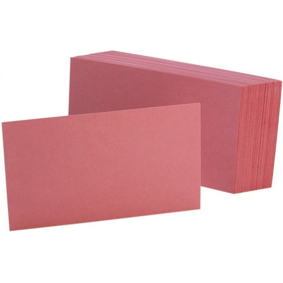 Unruled Index Cards, 3 X 5, Cherry, 100/pack | Bundle of 5