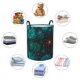thumbnail image 3 of DouZhe Waterproof Collapsible Large Laundry Baskets, Green Spiral Mandela Prints Circular Hamper with Handles, 3 of 6