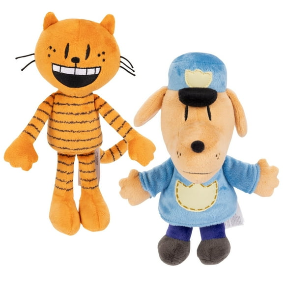 Dog Man Peluche de Film - Dog Man et Petey Peluche Lot de 2, Collectionnez Toutes les Peluches Dogman par Yakks Pacific, Basé sur le Film Dog Man, pour Enfants de 4 Ans et Plus
