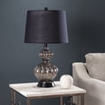 thumbnail image 3 of SEI Furniture Lyratta Sleek Glass Base Table Lamp in Black/Silver, 3 of 4