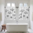 thumbnail image 4 of Black Dandelion Tier Curtains 54 Inch Length, Spring Country Modern Minimalist Flower Cafe Short Curtains for Bathroom Over Sink, Small Kitchen Curtain Light Filtering Drapes 2 Panels 27.5"Wx54"L, 4 of 8