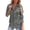 Dark Gray, variant on Fall Button Down Blouse for Women Cotton Linen Long Sleeve Ruched Stand Collar Top