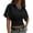01-Black, variant on Cinched Waist Tops for Women Fashion Dolman Sleeve Ruched Shirts Short Sleeve Crewneck Going Out Top