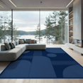 thumbnail image 2 of ODIKA 6'x9' Ultra-Soft Area Rug, Navy Blue Geometric Abstract Design Elegant Rectangular with Striped Accents Washable, Bare feet friendly, Silk-Touch for Guest Room, Bedroom, 2 of 7
