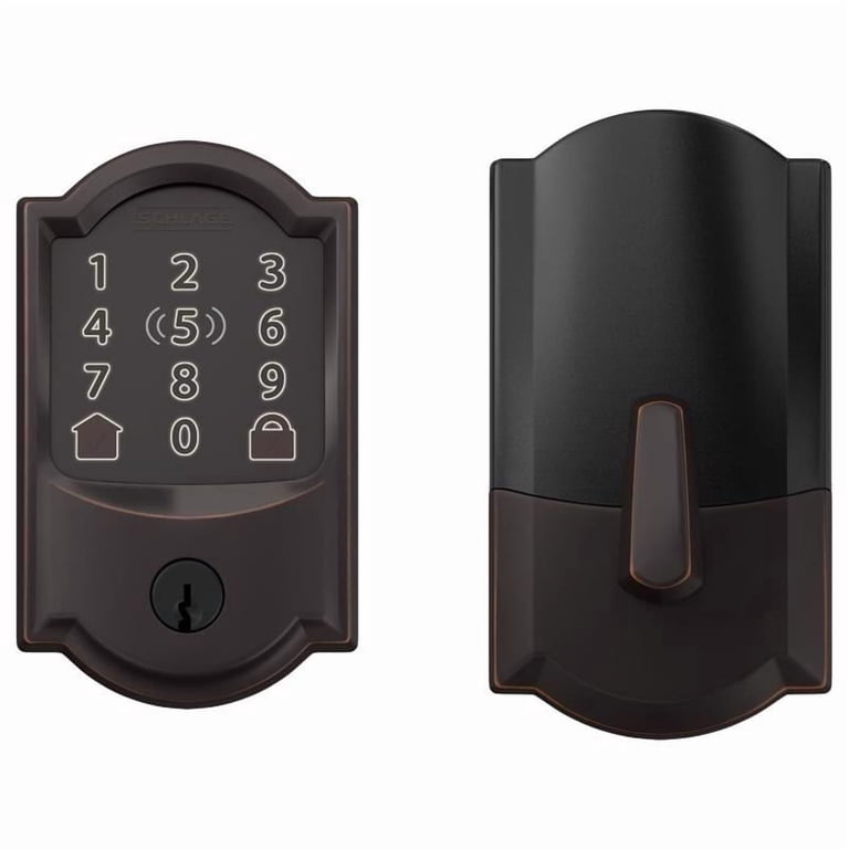 Schlage, WiFi Deadbolt, Encode Plus Aged Bronze, Camelot Trim