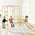 thumbnail image 2 of Costway Metal Indoor Jungle Gym 8-in-1 Climbing Playset with Monkey Bars, Wall, Ladder, 2 of 10