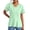Light Green, variant on Women's Spring/Summer Solid Color V-Neck Short Sleeve Casual T-Shirt, Lightweight, Breathable, for Casual Outings