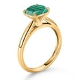 thumbnail image 3 of Gem Stone King 10K Yellow Gold Green Malachite Solitaire Engagement Ring for Women (3.00 Cttw, Cushion 8MM, Gemstone Birthstone, Available in Size 5, 6, 7, 8, 9), 3 of 4