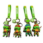 Teenage Mutant Ninja Turtles Set of 4 Rubber Keychain Keyrings