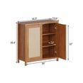 thumbnail image 4 of Freestanding Rattan Storage Cabinet with Doors & Adjustable Shelves, Accent Floor Storage Cabinet, Modern Sideboard Buffet Cabinet for Living Room, Dining Room, Kitchen, 4 of 7