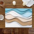 thumbnail image 4 of Gradient Blue Brown Water Ripple Placemats Set of 4,Wipeable Washable Table Mats for Dining Tables, Abstract Art Place Mats for Kitchen Event Party Tabletop Decor, 4 of 9