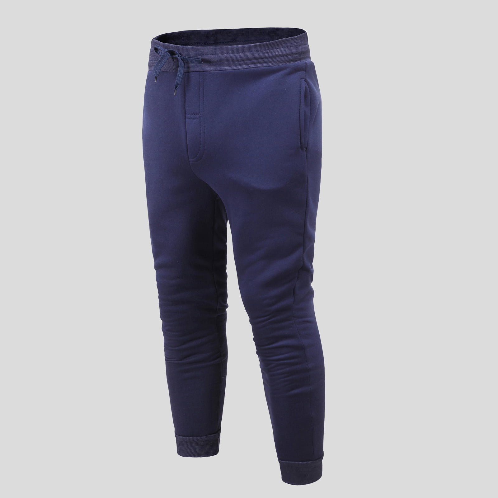 CAICJ98 Sweatpants For Men Men's Drawstring Linen Pants Casual Summer Beach  Loose Trousers Navy,XXL 