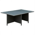 thumbnail image 3 of 6 Chair and 4 Ottoman Wicker Patio Set with Rectangular Table Blue and Gray, 3 of 5