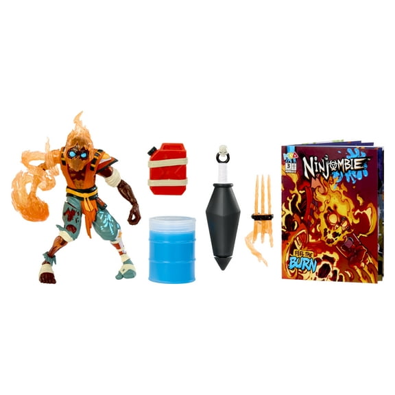 Ninjombie Action Figure - Scorchstrike, Ninja Zombie with Slime, Ages 3 