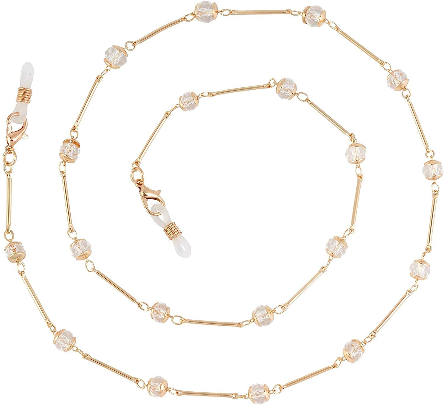 4 Pieces Eyeglass Chains Necklace Faux Pearl Beaded Eyewear Retainer Beaded Eyeglass Strap Holder Reading Eyeglass Holder for Women