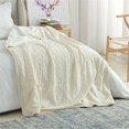 thumbnail image 2 of Cozy Tyme T176-30CWC-UE 50 x 60 in. Sacha Cable Knit Throw Blanket, Cream White, 2 of 7