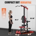 thumbnail image 6 of MITONOS 3 in 1 LAT Pulldown Machine,LAT Row Cable Machine with AB Crunch and Cable Row Attachments for Home Gym,High or Low Pulley Stations with Weight Plates (Red), 6 of 9