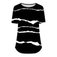 thumbnail image 5 of Tittly T Shirts for Women Spring Tops for Women Plus Size Womens Blouses Casual Tunic Tops For Women Loose Fit Short Sleeve Women's Trendy Gradient Tshirts Graphic Tees Tshirts Shirts Black L, 5 of 5